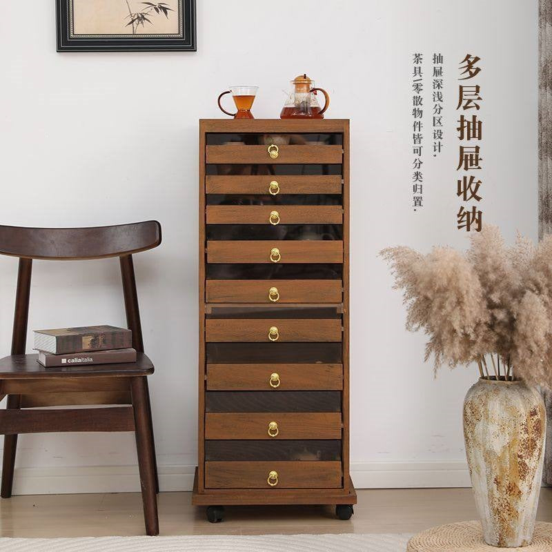 Dental multi-layer storage new chinoiserie tea cabinet dental cabinet manicure storage cabinet tea cup drawer cabinet