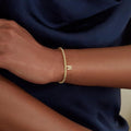 Amazon 26 letter pendant stainless steel gold beads beaded bracelet paper clip chain open bracelet stackable suit