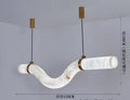 Modern minimalist faux marble chandelier - designer creative light luxury for villa, restaurant, bar, lobby - round, column, and linear styles available