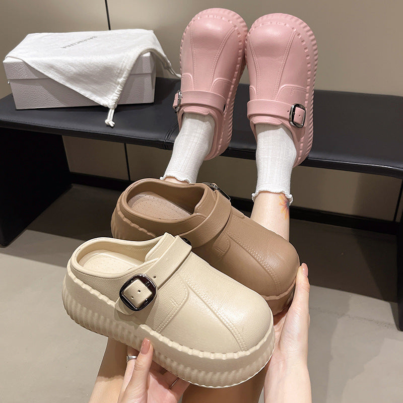 Eva slippers women's summer outwear heightened thick sole sandals casualplaid beach birkenstock shoes non-slipeasiest for match