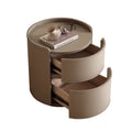 Creative design bedside table solid wood saddle leather  new modern minimalist light luxury high-end bedroom
