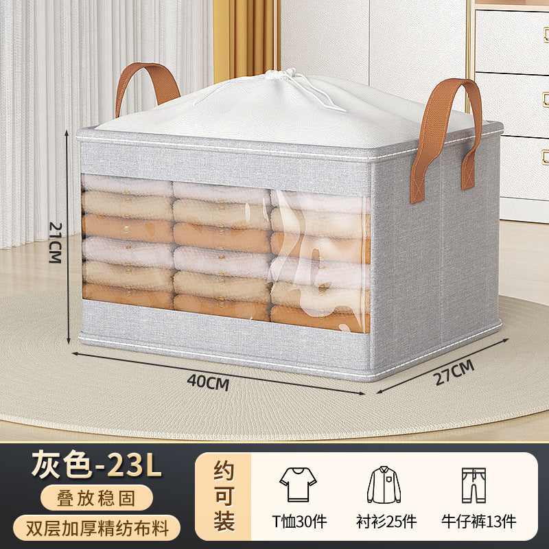 Large capacity clothes storage box balcony quilt wardrobe household wholesale finishing box dormitory bundle mouth portable storage basket