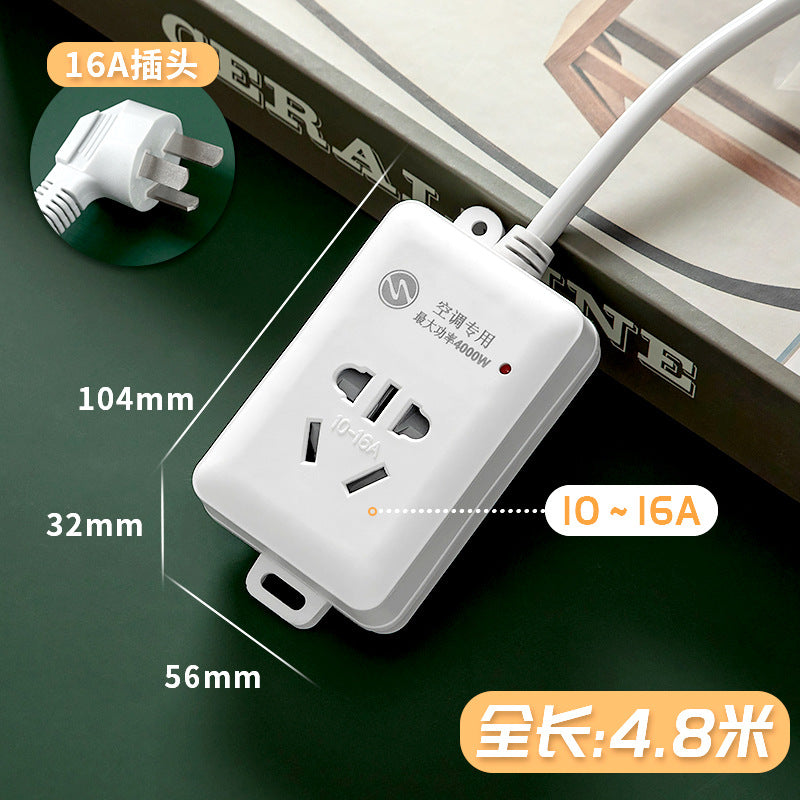 16a high-power 4000w multi-function power strip with socket converter for air conditioners, water heaters, induction cookers, and more