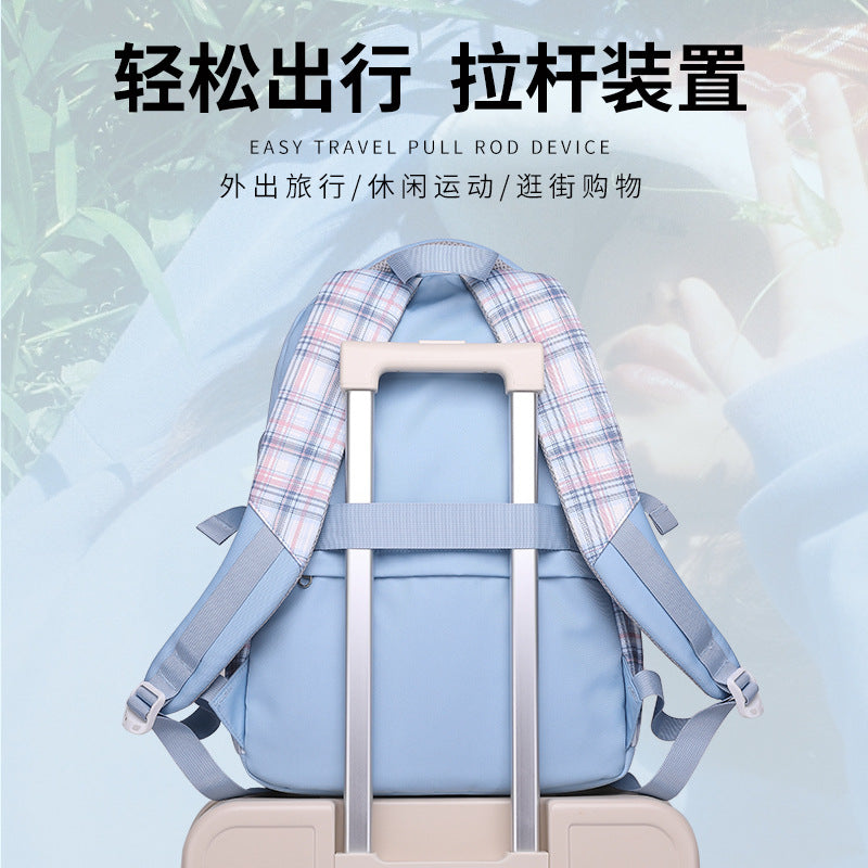 New junior high school student schoolbag, student backpack, large capacity backpack, high school student, middle school student schoolbag, high value and dirt resistance