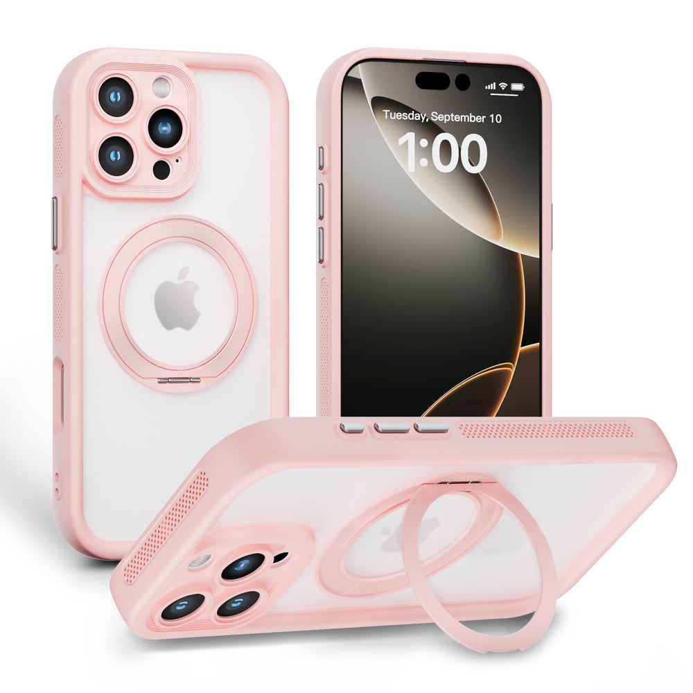 Suitable for iphone16 two-in-one magnetic holder mobile phone case 360 degree apple 15 rotating holder pc fulcrum case