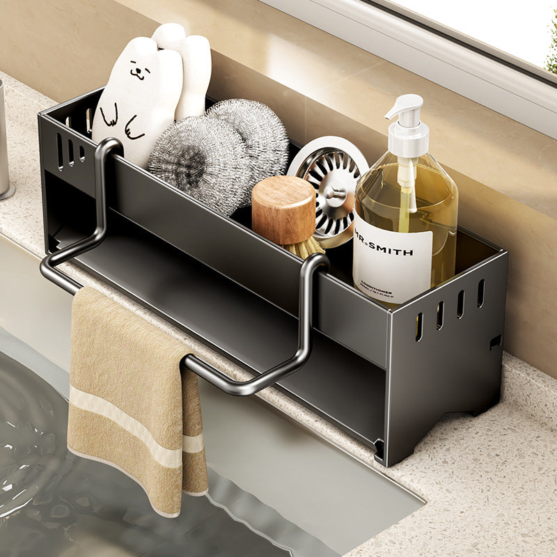 Stainless steel sponge rack, kitchen rack, sink drain rack, rag rack, steel wire ball storage rack, one piece will be sent on behalf of you.