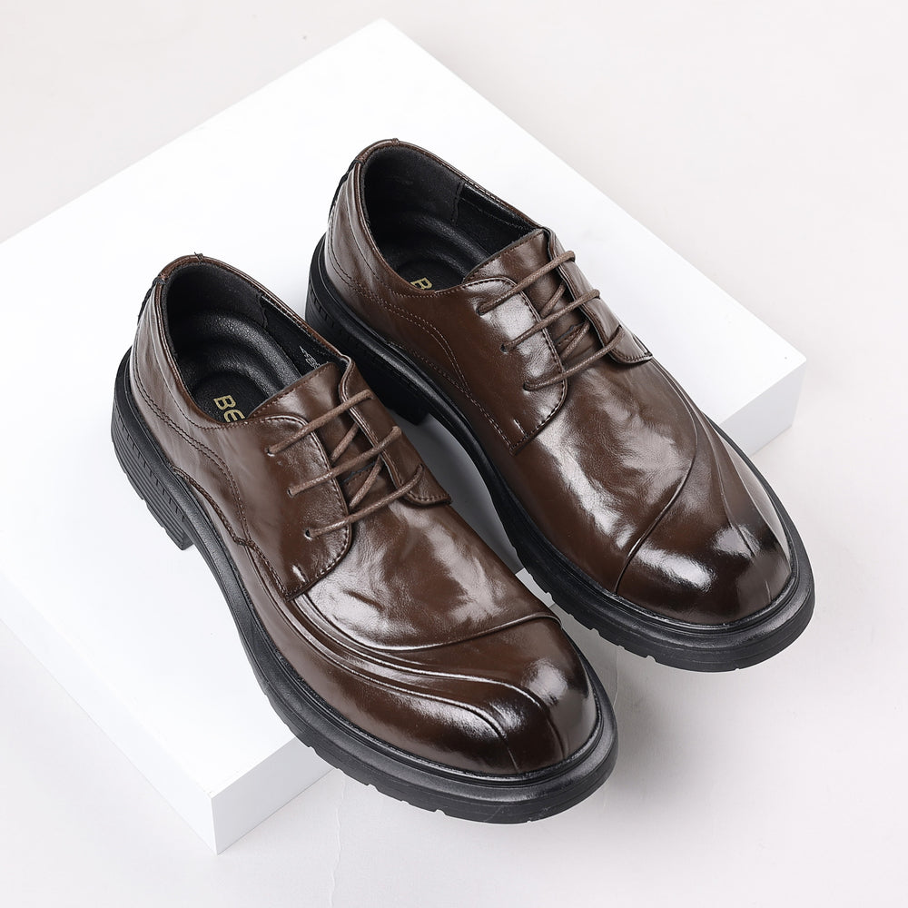 Genuine leather hand-crafted texture dress shoes for men - formal, casual, business, office, work, soft sole, wedding, groom shoes