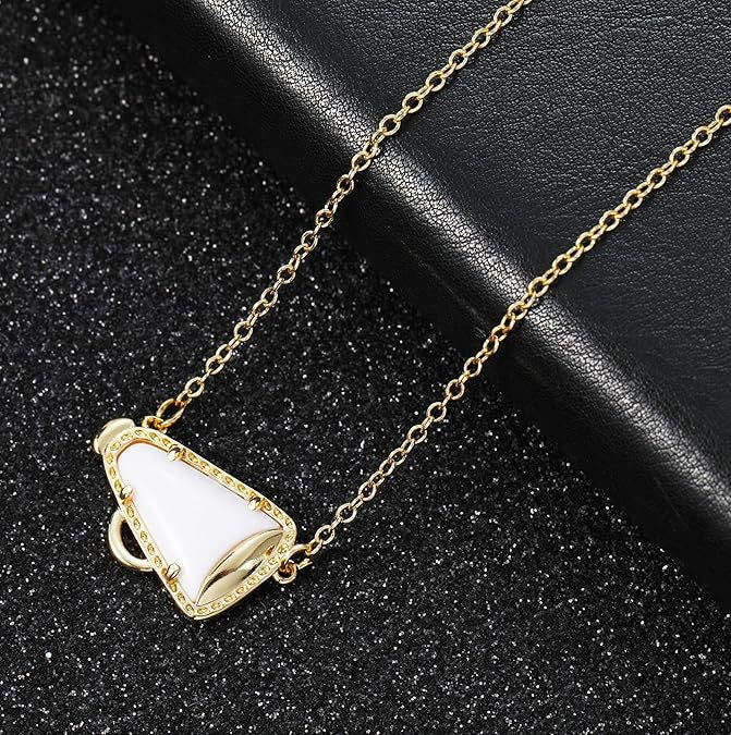 Amazon's new cheer up horn pendant necklace cheerleading support gift necklace with blessing card for women