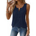 Amazon sleeveless v-neck linen shirt -  summer new arrival - lace bohemian style vacation tank top