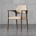 Italian normcore backrest chair scandinavian solid wood leather art negotiation chair designer for home house study dining room dining chair
