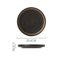 Creative nordic frosted edge steak plate - high-style stone texture ceramic serving dish for restaurant and home use