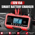 12v 15a smart battery charger for motorcycle, car, and lead-acid/lithium-ion batteries