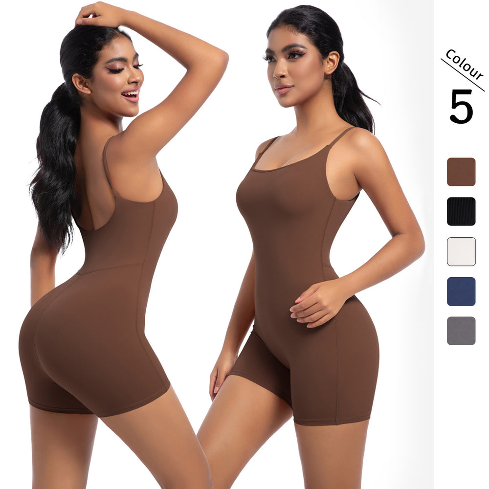 Fashion cross-border new arrival nude yoga sling jumpsuit dance running fitness sports one-piece tight yoga clothes
