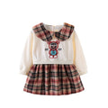 Girls' preppy plaid dress - stylish autumn/winter princess dress for baby girls - korean fashionable autumn outfit