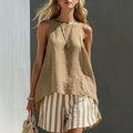 new european and american style solid color v-neck long sleeve shirt women's cotton linen casual loose button-up top - cross-border hot seller