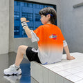 Kids' basketball jersey set - boys' quick-dry athletic training outfit - short sleeve basketball uniform for boys, youth, and students