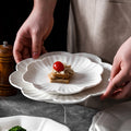 Creative hotel ceramic dinnerware set - unique restaurant & home use - pure white minimalist ceramic plates - western dinner plates - white porcelain serving dishes