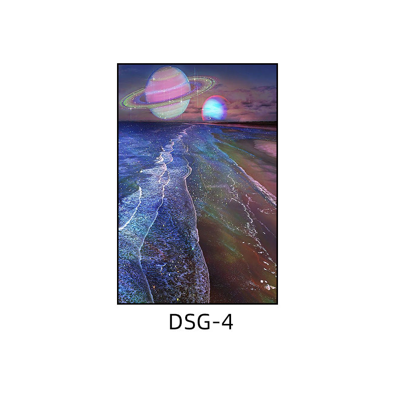 Modern light luxury decorative painting flash diamond figure art clothing store fashion hanging painting bedroom living room paris architecture mural