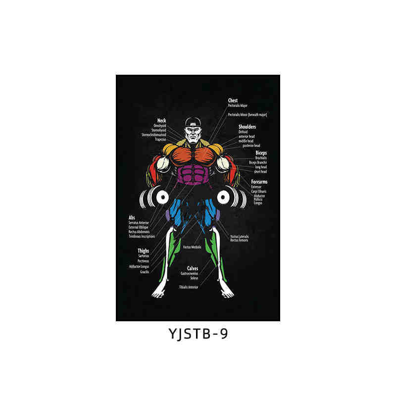 Gym wall decoration painting industrial style black and white sports inspirational poster mural boxing bodybuilding club hanging painting