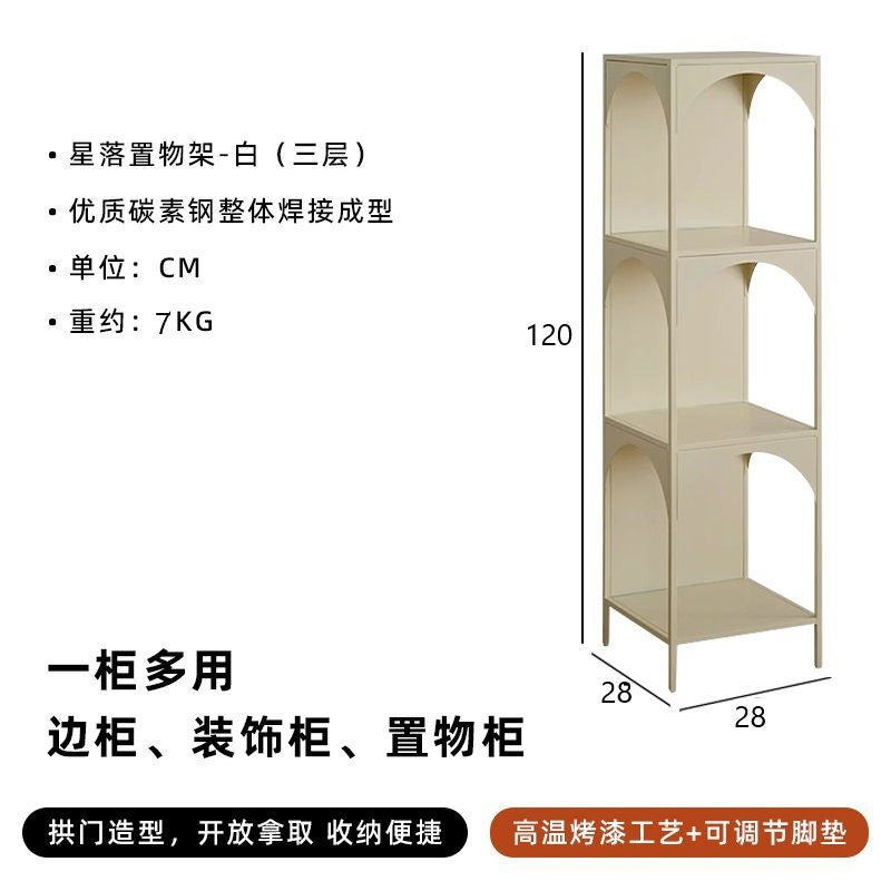 Creative iron bookshelf, floor-standing book and magazine rack for living room, corner bookcase, storage and display shelf, display cabinet