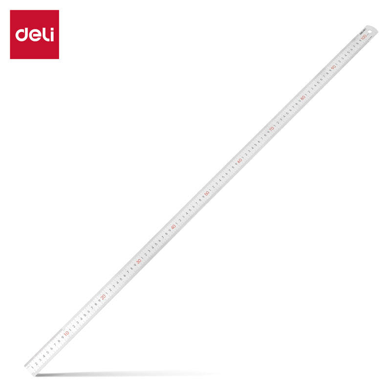 Deli 8460 Steel Ruler 1m Scale Ruler Length Ruler 100cm Steel Ruler Measurement Drawing Ruler Stainless Steel Tool