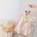 Summer lightweight chic girls' dress - floral cheongsam princess dress for baby girls - perfect for summer and first birthday celebrations