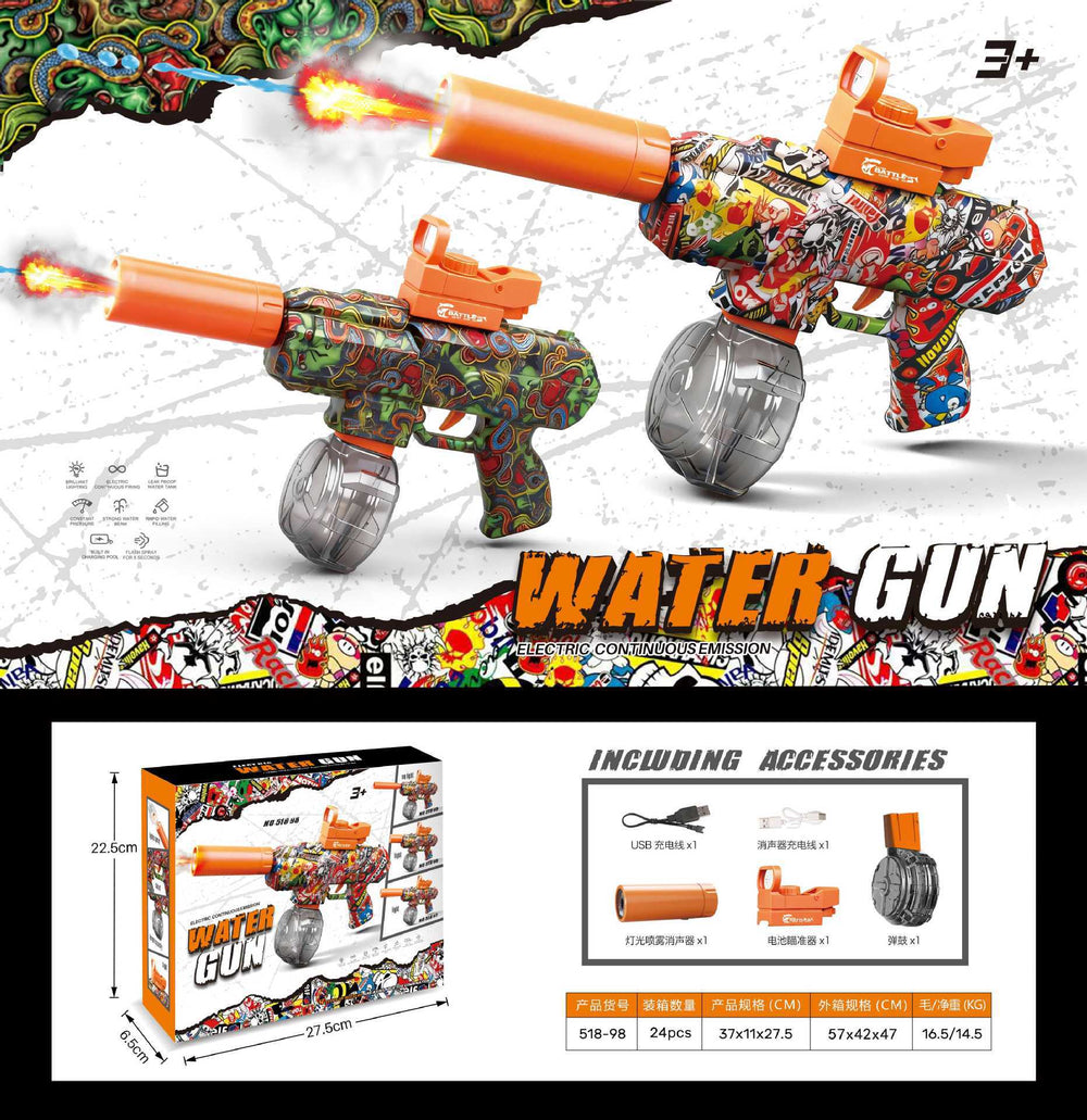 hot-selling water gun launch toy graffiti m416 amazon tk cross-border hot-selling short-spike toy water gun wholesale