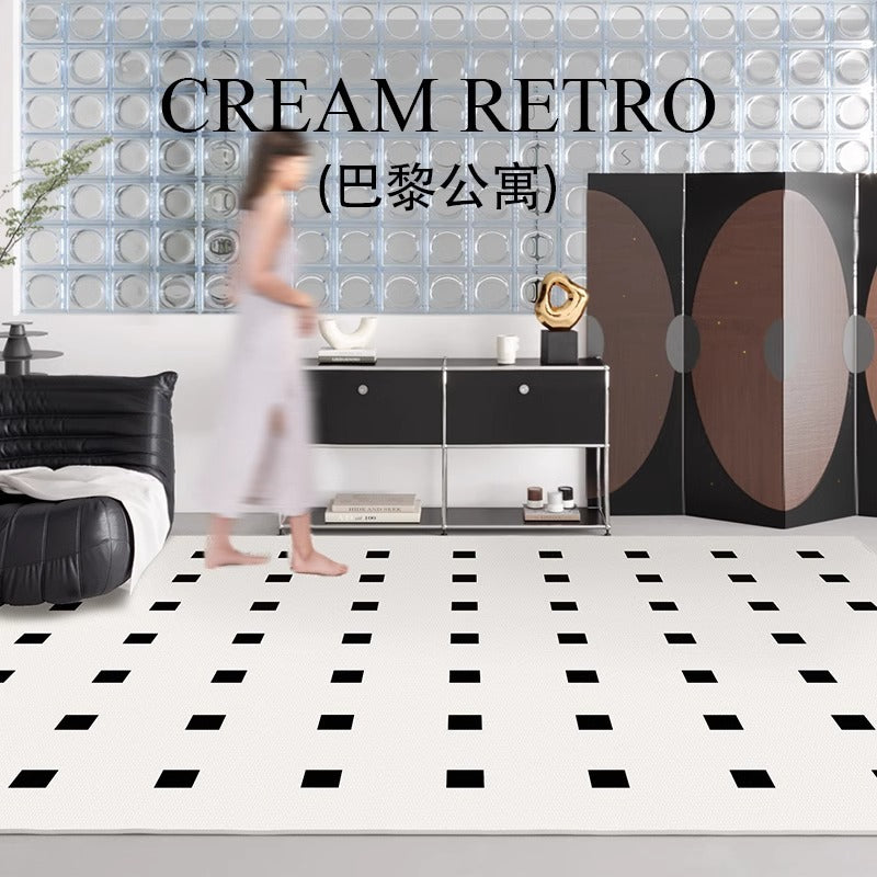 Distributed carpet living room  new french floor mat retro light luxury high-end cream style bedroom no-wash and wipeable