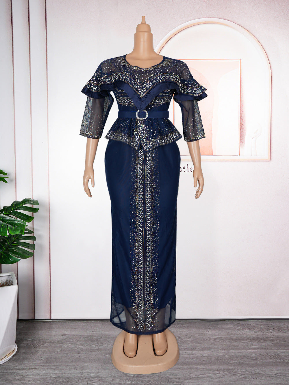 foreign trade women's clothing wholesale southeast asia sexy hot girl heavy industry hot diamond beaded dress africa