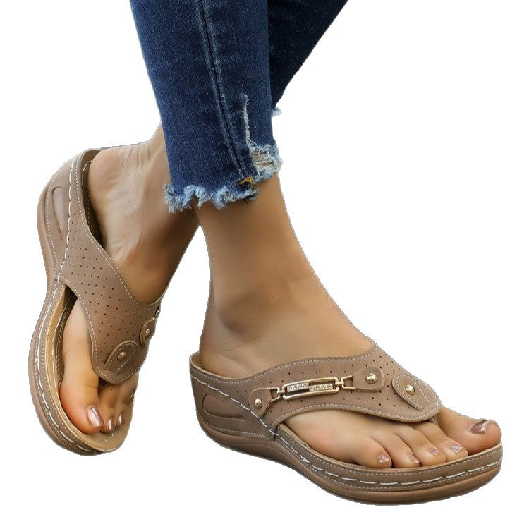 plus size2026 spring and summer new arrivalexport flip-flops casual beach fashion wedge flip-flops women's sandals