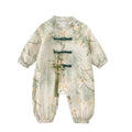 Spring autum baby chinese style double layer long sleeves jumpsuit autumn style male and female baby one-year-old dress 100-day banquet climbing suit