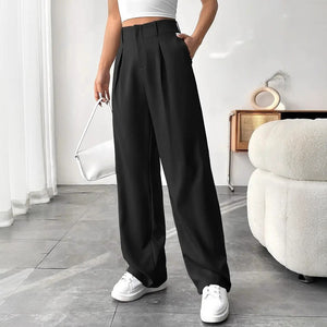 Ready-to-ship european and american style  fall/winter draped, slimming, high-waisted wide-leg pants - fashionable, versatile, casual suit pants/trousers
