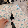 Kids anti-mosquito pants summer crotchless pants cute printing men's and women's baby home casual large crotch pp pants outwear