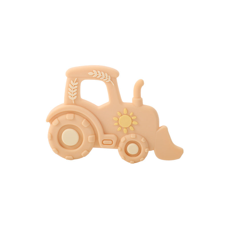 Food grade silicone toothpaste manufacturer new product bulldozer biting glue baby molar chewers toys baby molar stick