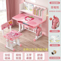 Children's desk study table - adjustable height, writing desk, homework table and chair set with modern bookshelf - school desk and chair