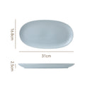 12inch oval plate-blue