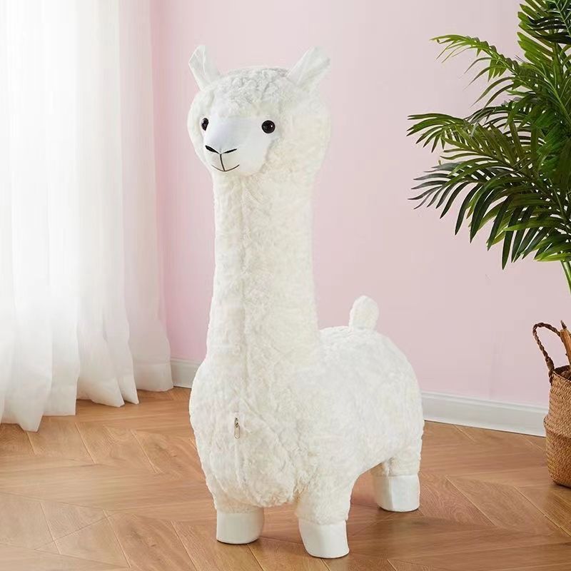 Extra large creative alpaca stool, accessible luxury animal stool, floor-standing handmade ornaments, scandinavian style shoe changing stool, festival