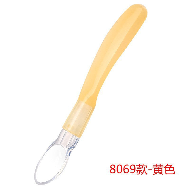 English card pack, baby silicone soft head spoon, baby eating spoon, baby feeding tableware