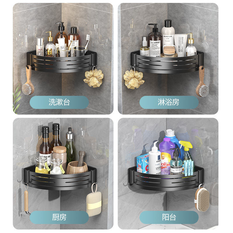 Bathroom storage rack, punch-free bathroom triangle wall-mounted toilet, washroom wall washbasin storage rack