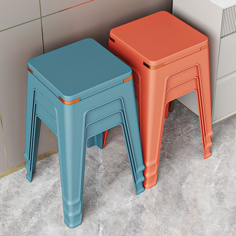 Plastic stool storage for homethickened living room dining stool adult strong non-slip square stool casual durable modern bench