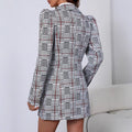 Amazon cross-border european and american houndstooth textured blazer suit set