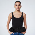 European and american women's clothing  summer new arrival: solid color fashion sleeveless square neck open back bubble sexy tank top blouse