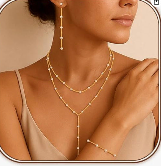 European and american new arrival bestseller women's gold necklace fashion noose y-shape necklace adjustable brass gift for girlfriend jewelry