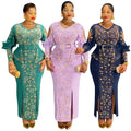 african women's plus size new elegant fashion rhinestone beaded bodycon dress evening gown