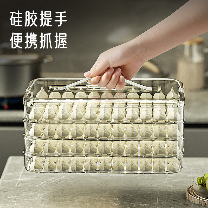 Dumpling box household food grade kitchen refrigerator finishing artifact wonton box fresh-keeping quick-freezing special storage box