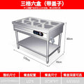 Commercial food warmer table, stainless steel warming cart, breakfast shop equipment, canteen serving counter