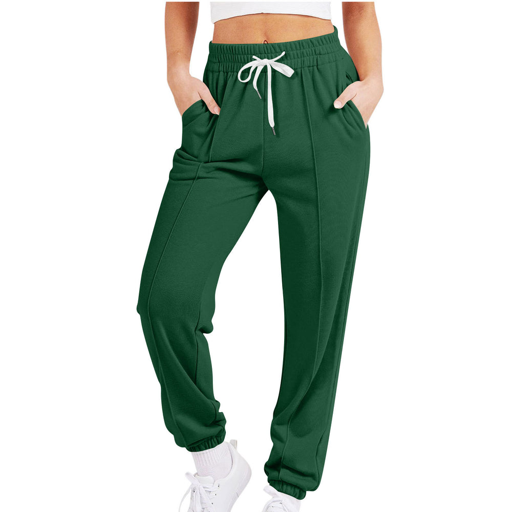 european and american export cross-border  women's casual drawstring solid color athletic joggers
