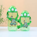 Factory custom cartoon kids water bottle student straw water jug big belly cup portable plastic sealed creative gift
