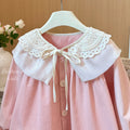 Korean style  spring/autumn new girls' blouse - ruffle collar shirt, trendy and chic, versatile outerwear for baby girls