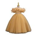 Ready-to-ship new off-the-shoulder sequin evening gown wedding dress princess dress piano performance dress for girls/kids